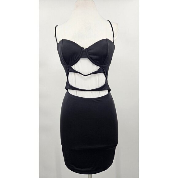 New Mars the Label The Twist Cup Mini Dress Womens UK 12/US M Underwire Cut Out - Picture 2 of 7
